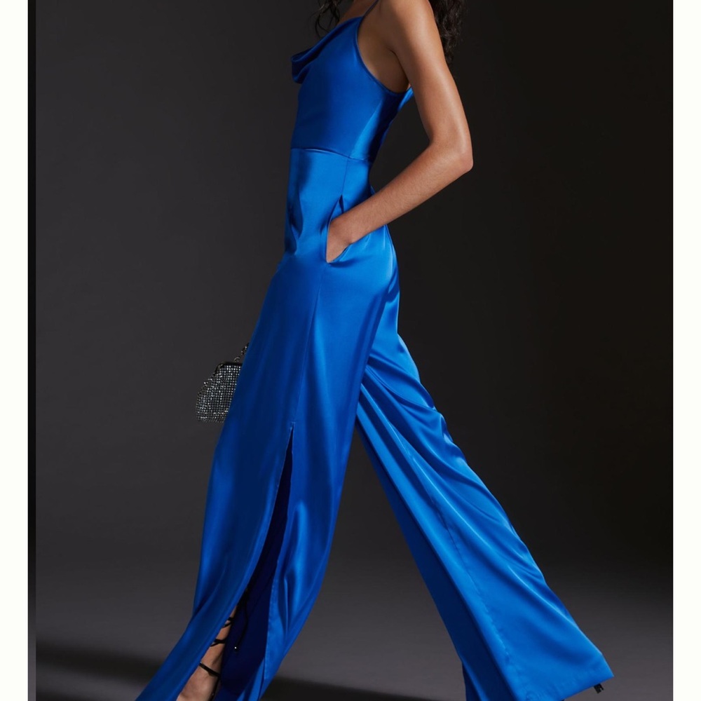 Anthropologie Hutch Crowl neck satin jumpsuit - Picture 3 of 9